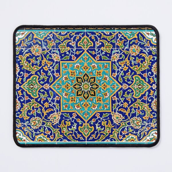 Item preview, Persian Tile Mosaic Traditional Blue Arabesque Pattern Iranian Architecture Art designed and sold by yousefi.