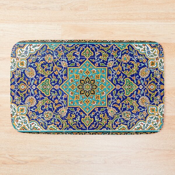 Item preview, Persian Tile Mosaic Traditional Blue Arabesque Pattern Iranian Architecture Art designed and sold by yousefi.