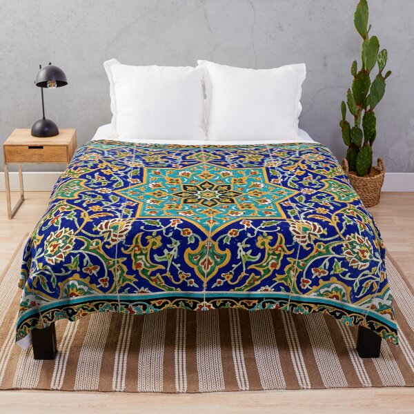 Item preview, Persian Tile Mosaic Traditional Blue Arabesque Pattern Iranian Architecture Art designed and sold by yousefi.