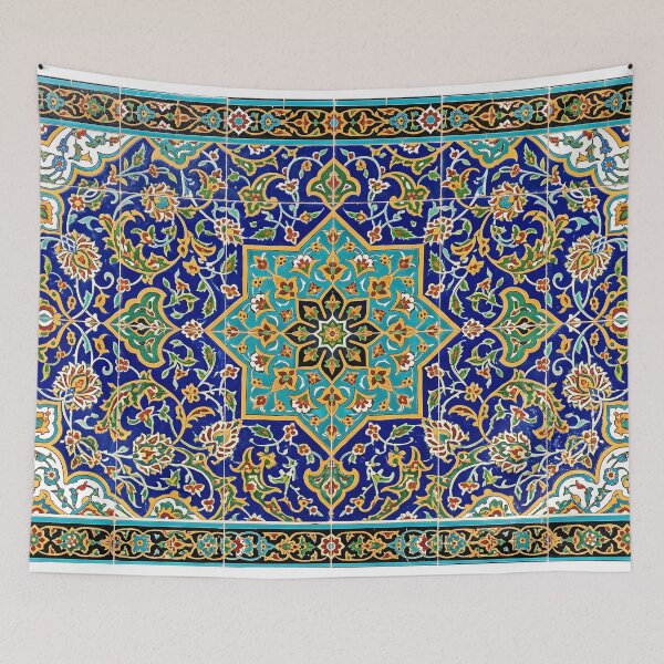 Item preview, Persian Tile Mosaic Traditional Blue Arabesque Pattern Iranian Architecture Art designed and sold by yousefi.