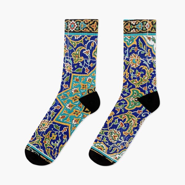 Item preview, Persian Tile Mosaic Traditional Blue Arabesque Pattern Iranian Architecture Art designed and sold by yousefi.