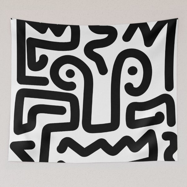 Item preview, Abstract Doodle Art - Black Line Art Pattern designed and sold by Wolagno.