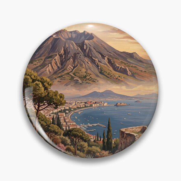 Item preview, Vesuvius National Park Italy Vintage Travel Poster – Mount Vesuvius Volcano Naples Bay Campania designed and sold by Bomax121.