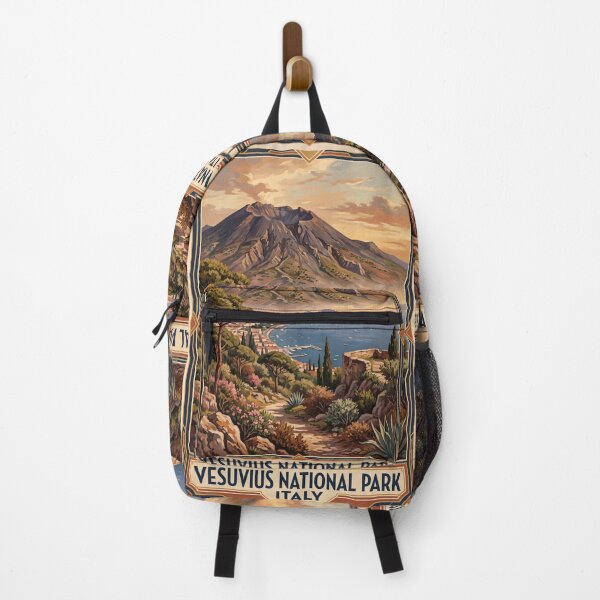 Item preview, Vesuvius National Park Italy Vintage Travel Poster – Mount Vesuvius Volcano Naples Bay Campania designed and sold by Bomax121.
