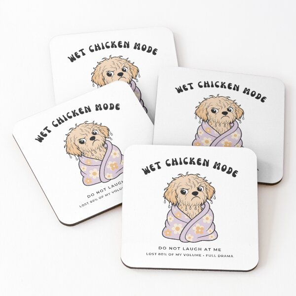 Item preview, Wet Chicken Mode Funny Maltipoo Bath Time Puppy Retro Art designed and sold by wildsilencee.