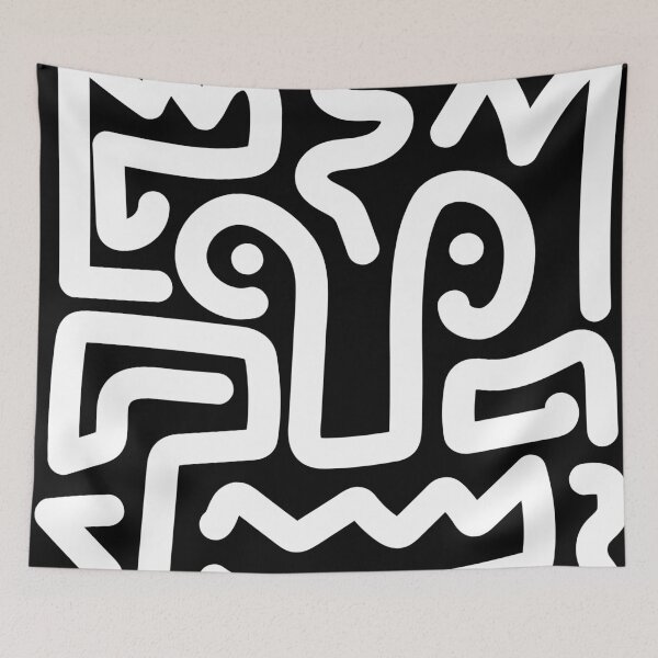 Item preview, Abstract Doodle Art - Black Line Art Pattern designed and sold by Wolagno.