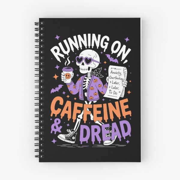 Item preview, Running On Coffee And Dread – Funny Pastel Goth Skeleton Art designed and sold by jkrphoto.