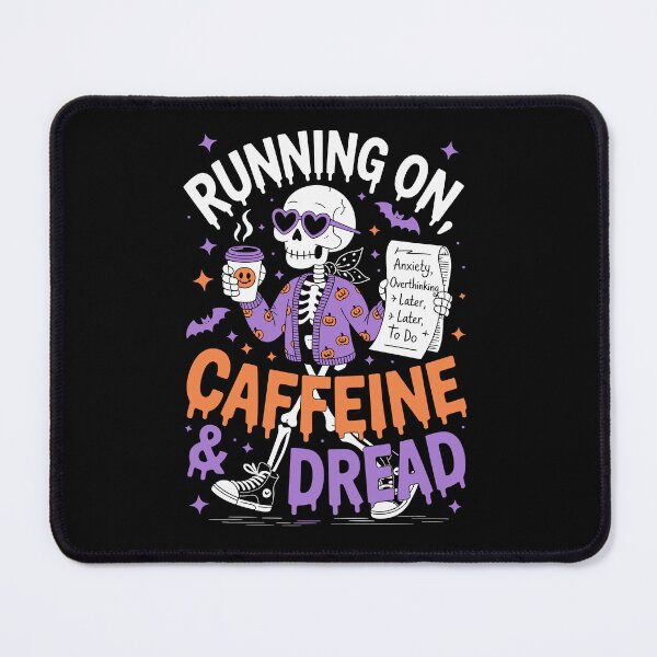 Item preview, Running On Coffee And Dread – Funny Pastel Goth Skeleton Art designed and sold by jkrphoto.