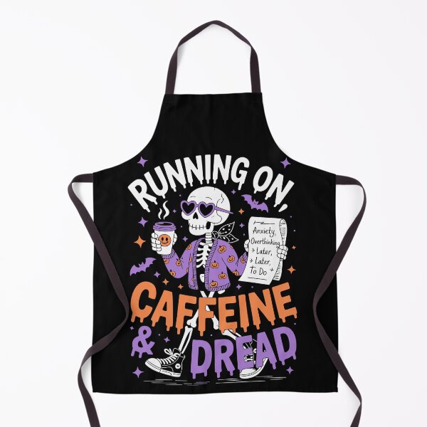 Item preview, Running On Coffee And Dread – Funny Pastel Goth Skeleton Art designed and sold by jkrphoto.