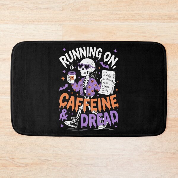 Item preview, Running On Coffee And Dread – Funny Pastel Goth Skeleton Art designed and sold by jkrphoto.