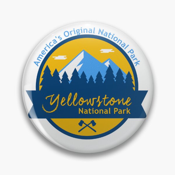 Item preview, Yellowstone National Park Retro Badge | America's Original National Park | Vintage Travel Souvenir designed and sold by DonnaRaine.