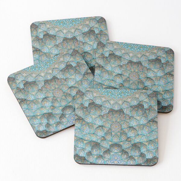 Item preview, Persian Tile Mosaic Traditional Blue Arabesque Pattern Iranian Architecture Art designed and sold by yousefi.
