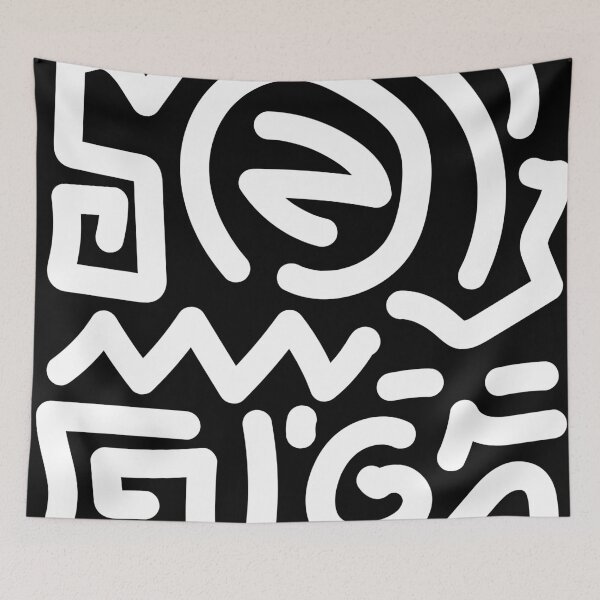 Item preview, Abstract Doodle Art - Black Line Art Pattern designed and sold by Wolagno.