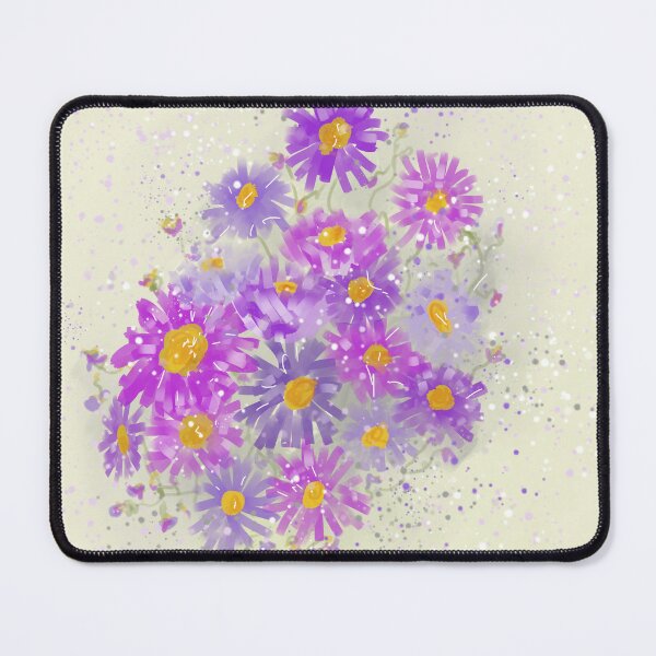 Item preview, Painted Aster Daisy Floral Illustration in Purple and Pink designed and sold by Clare Walker.