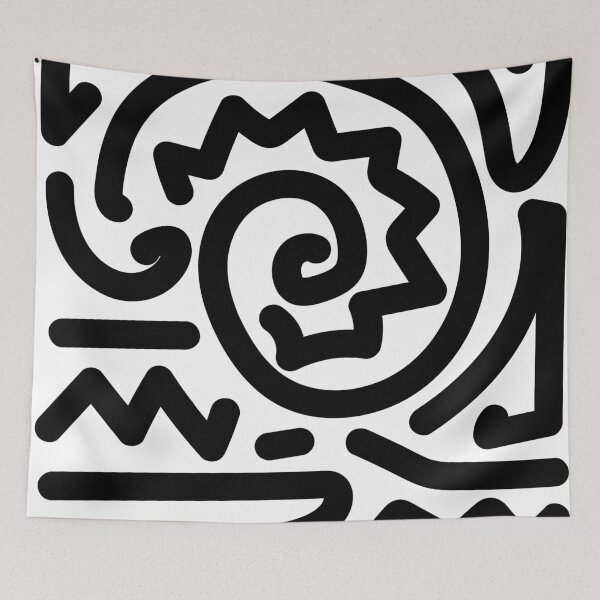 Item preview, Abstract Doodle Art - Black Line Art Pattern designed and sold by Wolagno.