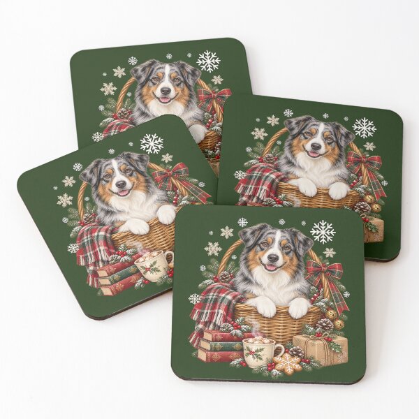 Item preview, Australian Shepherd Christmas Winter Basket Dog designed and sold by Cute & Sassy Custom Gifting Boutiques.