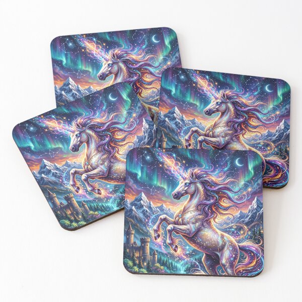 Item preview, Magical Unicorn Under Crescent Moon - Fantasy Art designed and sold by Lucid Dream Pixel.
