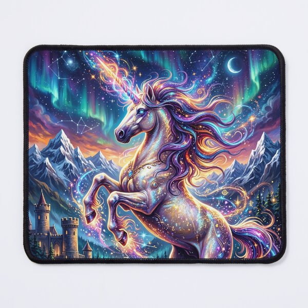 Item preview, Magical Unicorn Under Crescent Moon - Fantasy Art designed and sold by Lucid Dream Pixel.