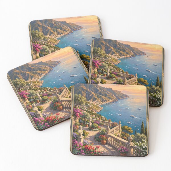 Item preview, Ravello Italy Vintage Travel Poster – Terrace of Infinity Amalfi Coast Villa Cimbrone designed and sold by Bomax121.