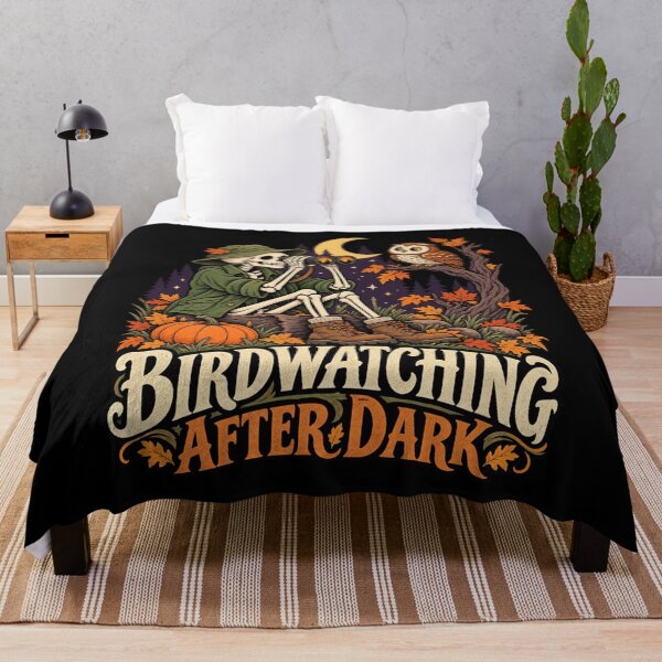 Item preview, Birdwatching After Dark - Halloween Skeleton And Owl designed and sold by Good Mood Foundry.