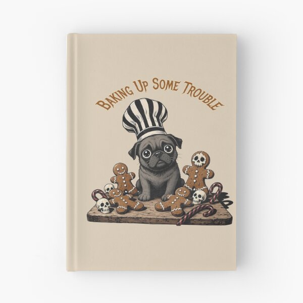 Item preview, Funny Pug Chef Baking Halloween Gingerbread Skeleton Cookies designed and sold by CraftyValley.