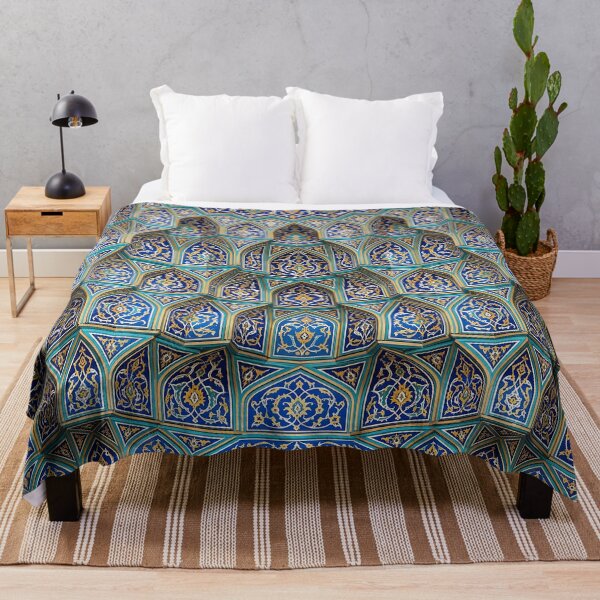 Item preview, Persian Tile Mosaic Traditional Blue Arabesque Pattern Iranian Architecture Art designed and sold by yousefi.