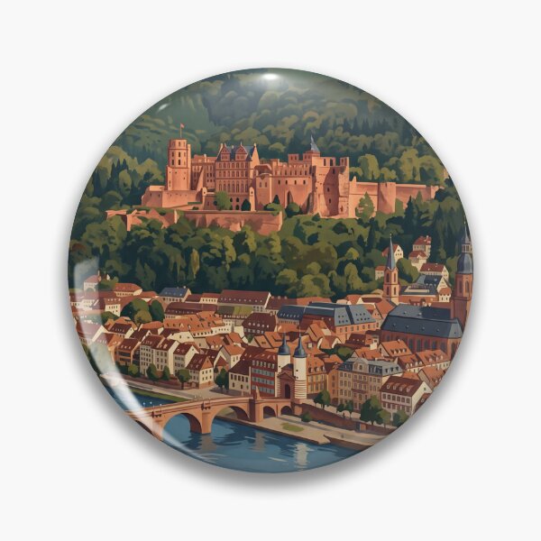 Item preview, Heidelberg Germany Vintage Travel Poster – Heidelberg Castle Neckar River Romantic Germany designed and sold by Bomax121.