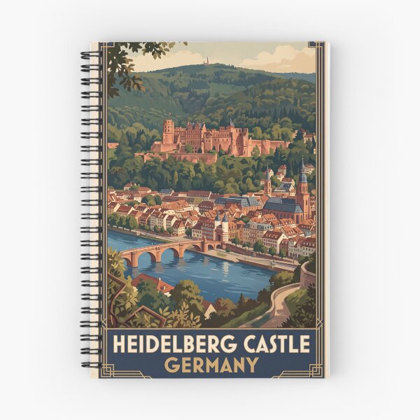 Item preview, Heidelberg Germany Vintage Travel Poster – Heidelberg Castle Neckar River Romantic Germany designed and sold by Bomax121.