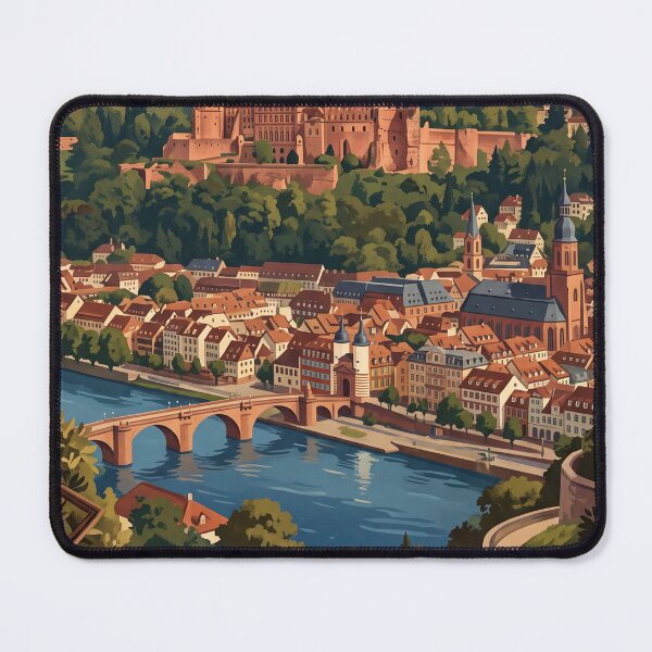 Item preview, Heidelberg Germany Vintage Travel Poster – Heidelberg Castle Neckar River Romantic Germany designed and sold by Bomax121.