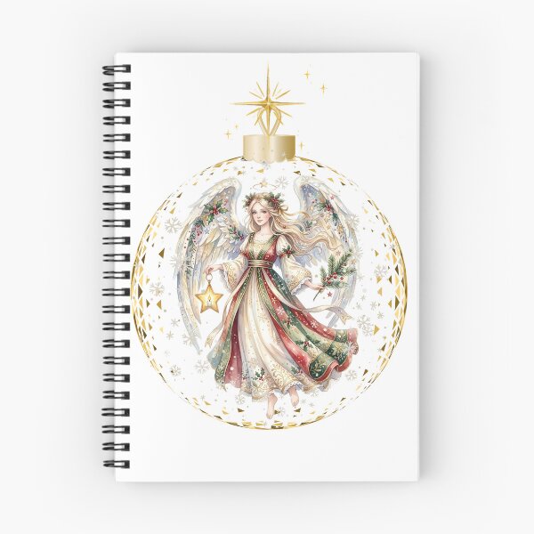Item preview, Watercolor Christmas Angel in Golden Ornament - Vintage Holiday Angel Bauble  Design, Festive Wings Graphic designed and sold by VibranPalette.