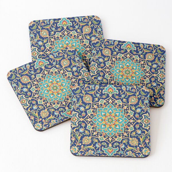Item preview, Persian Tile Mosaic Traditional Blue Arabesque Pattern Iranian Architecture Art designed and sold by yousefi.