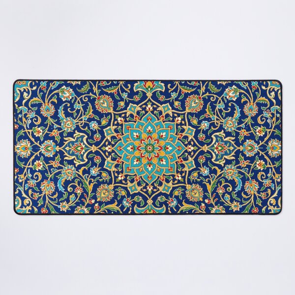 Item preview, Persian Tile Mosaic Traditional Blue Arabesque Pattern Iranian Architecture Art designed and sold by yousefi.