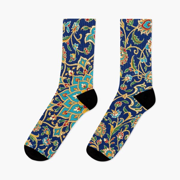 Item preview, Persian Tile Mosaic Traditional Blue Arabesque Pattern Iranian Architecture Art designed and sold by yousefi.