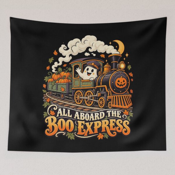 Item preview, All Aboard The Boo Express - Halloween Ghost Train designed and sold by Good Mood Foundry.