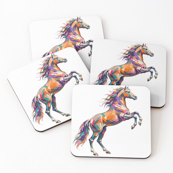 Item preview, Abstract Horse Art, Colorful Rearing Stallion designed and sold by gkhanco.