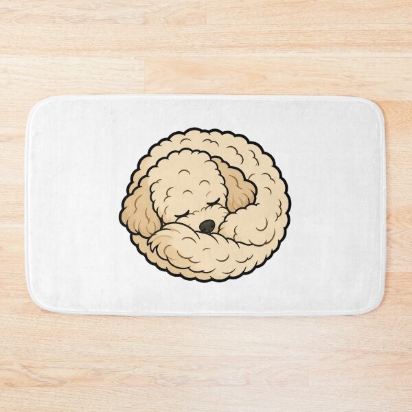 Item preview, Sleeping Fluffy Maltipoo Puppy Curled Up Donut Dog Sticker Art designed and sold by wildsilencee.