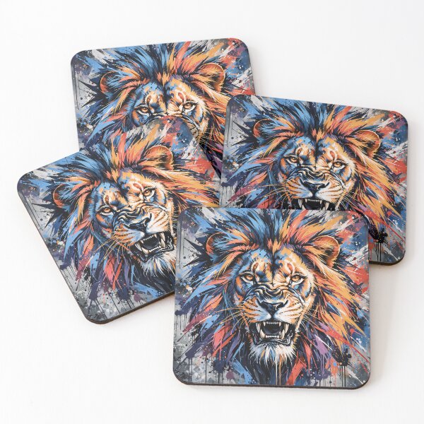 Item preview, Angry Lion Color Splash Canvas Print designed and sold by Marcu Ioachim.
