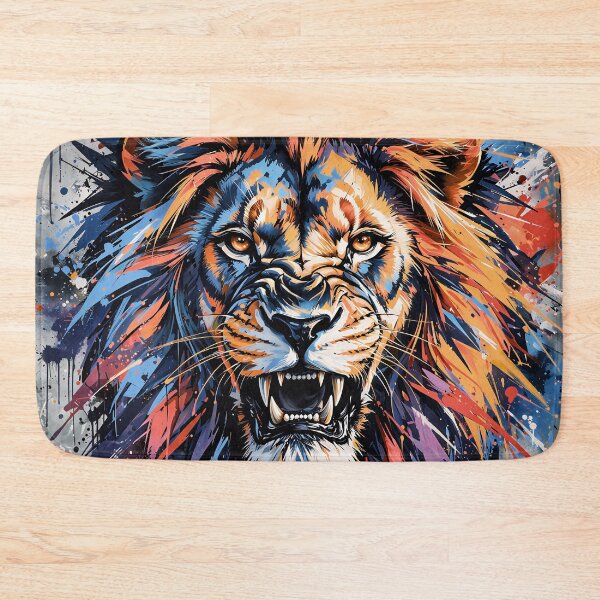 Item preview, Angry Lion Color Splash Canvas Print designed and sold by Marcu Ioachim.