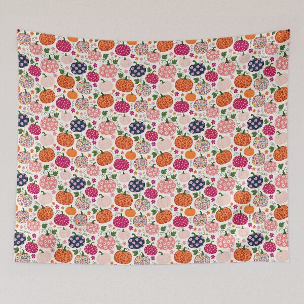Item preview, Colorful Floral Pumpkin Pattern Print designed and sold by Derek Gillette.
