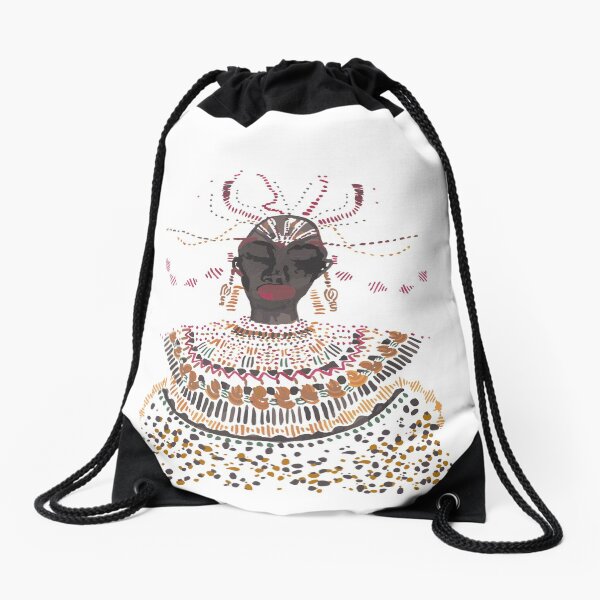 African lady Drawstring Bag