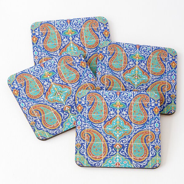 Item preview, Persian Tile Mosaic Traditional Blue Arabesque Pattern Iranian Architecture Art designed and sold by yousefi.