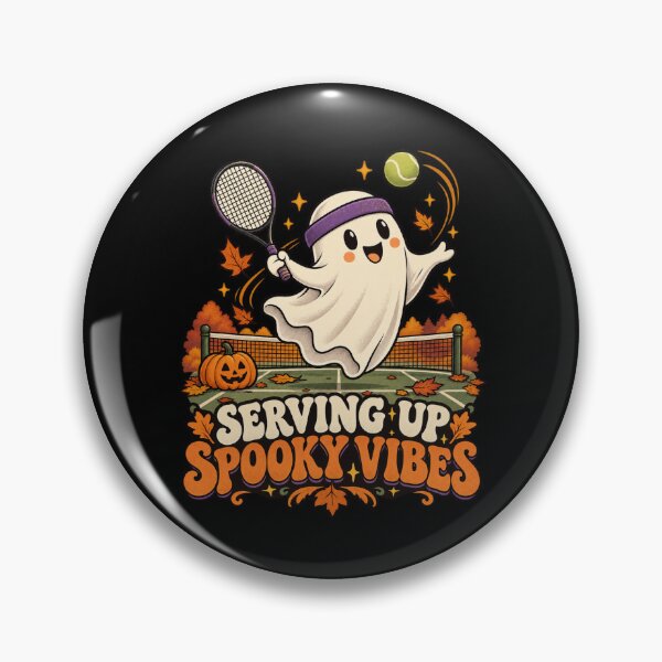 Item preview, Serving Up Spooky Vibes - Halloween Tennis Ghost designed and sold by Good Mood Foundry.