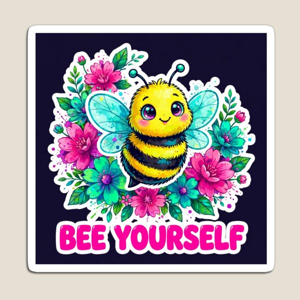 Item preview, Bee Yourself Funny Colorful Bee Sticker designed and sold by MojoHill.