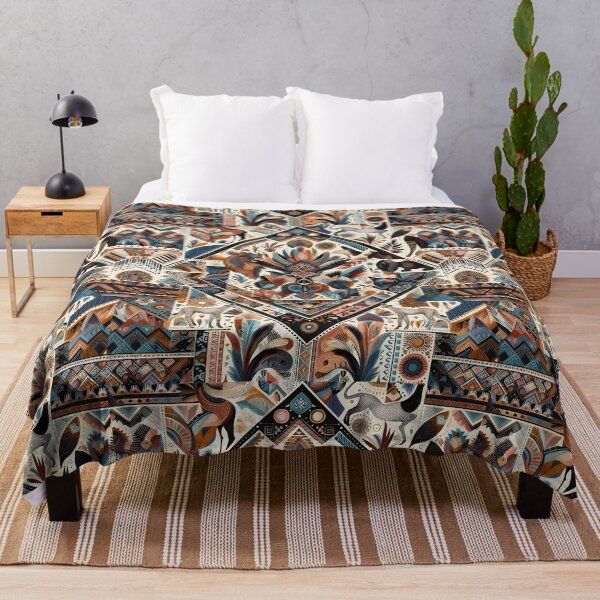 Item preview, Wildlife Geometric Mosaic – Earthy Animal & Botanical Pattern designed and sold by Apex Designs.