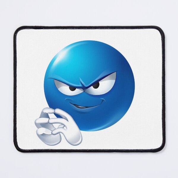Item preview, Mischievous Blue Emoji Plotting Evil Smirk designed and sold by Tom-Riley.