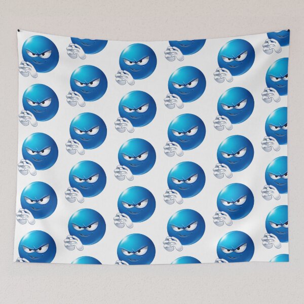 Item preview, Mischievous Blue Emoji Plotting Evil Smirk designed and sold by Tom-Riley.