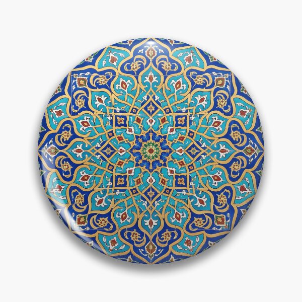 Item preview, Persian Tile Mosaic Traditional Blue Arabesque Pattern Iranian Architecture Art designed and sold by yousefi.