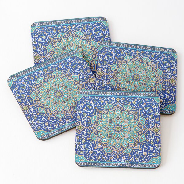 Item preview, Persian Tile Mosaic Traditional Blue Arabesque Pattern Iranian Architecture Art designed and sold by yousefi.
