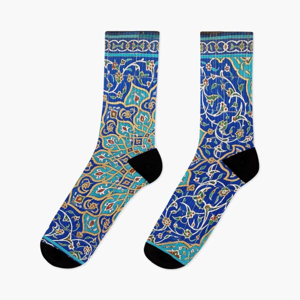 Item preview, Persian Tile Mosaic Traditional Blue Arabesque Pattern Iranian Architecture Art designed and sold by yousefi.