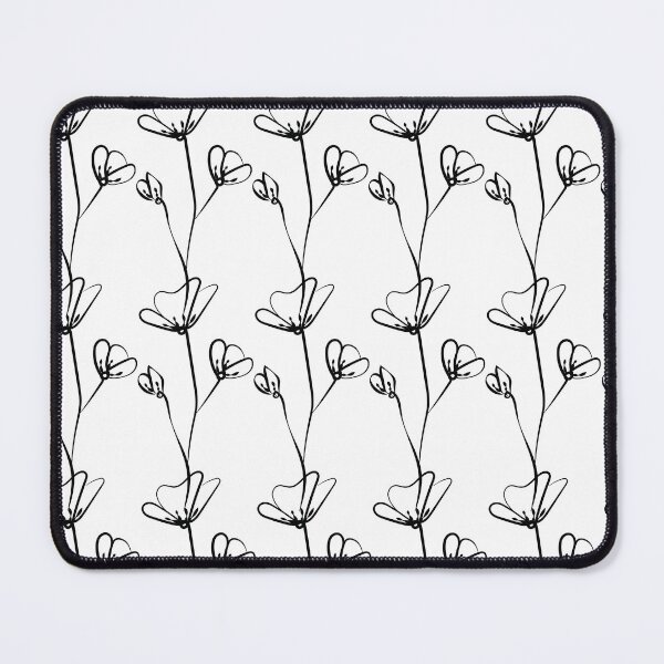 Item preview, Black floral line art pattern designed and sold by ArtBySafia.